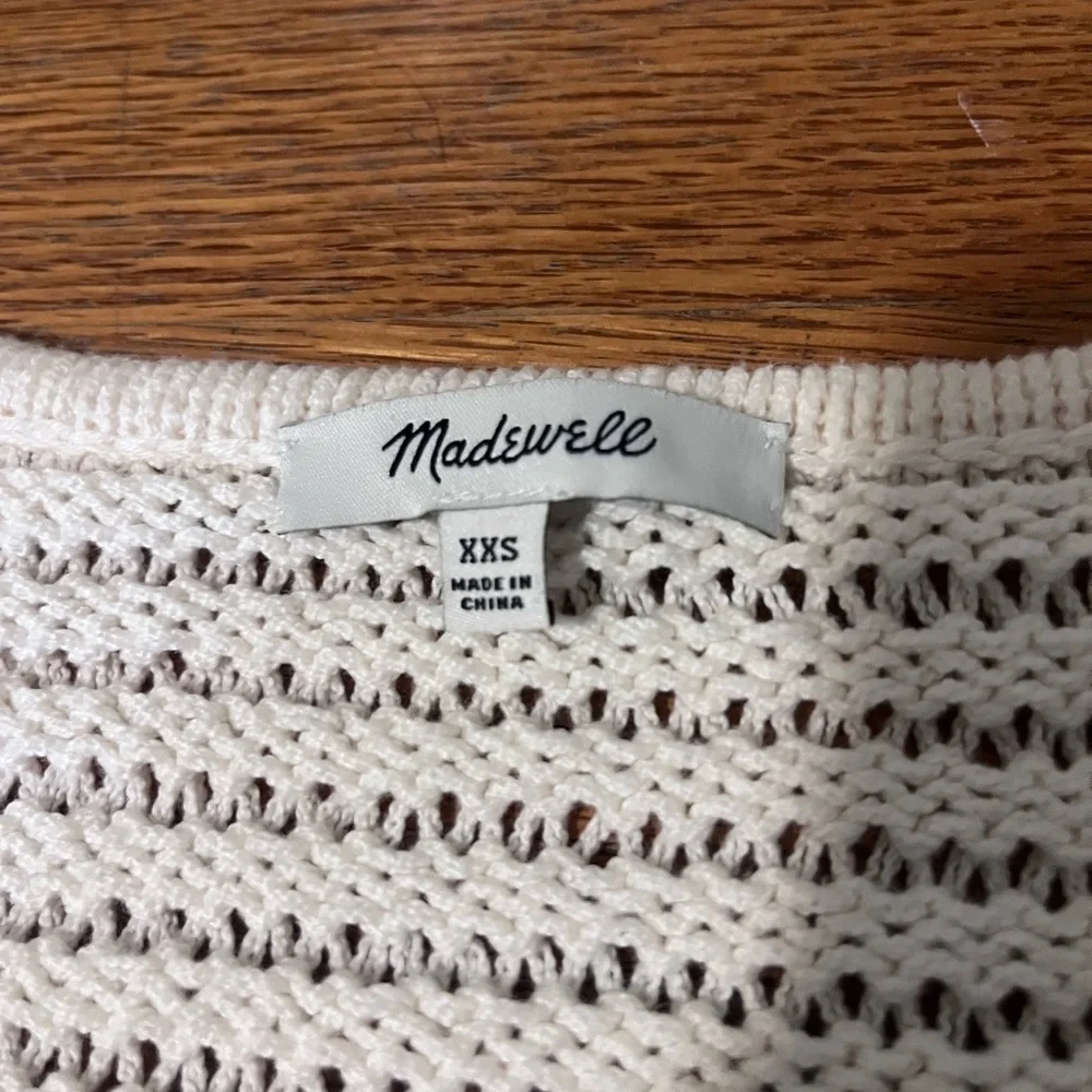 Madewell Cream V-Neck Sweater - Picture 3 of 5